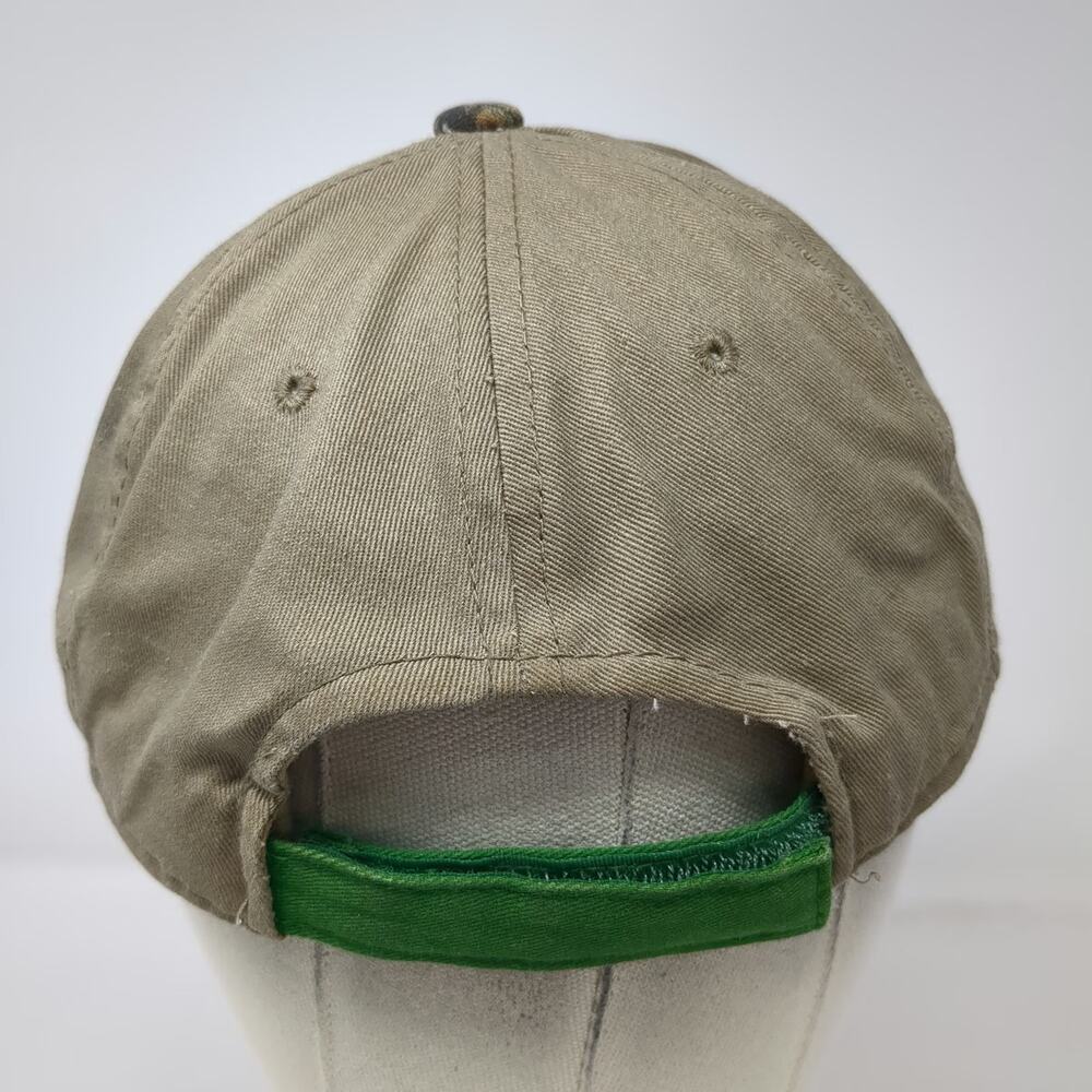 Zoom Bait Company Woodland Camo Logo Baseball Cap Brown Green One Size Hat Strap - Picture 6 of 9